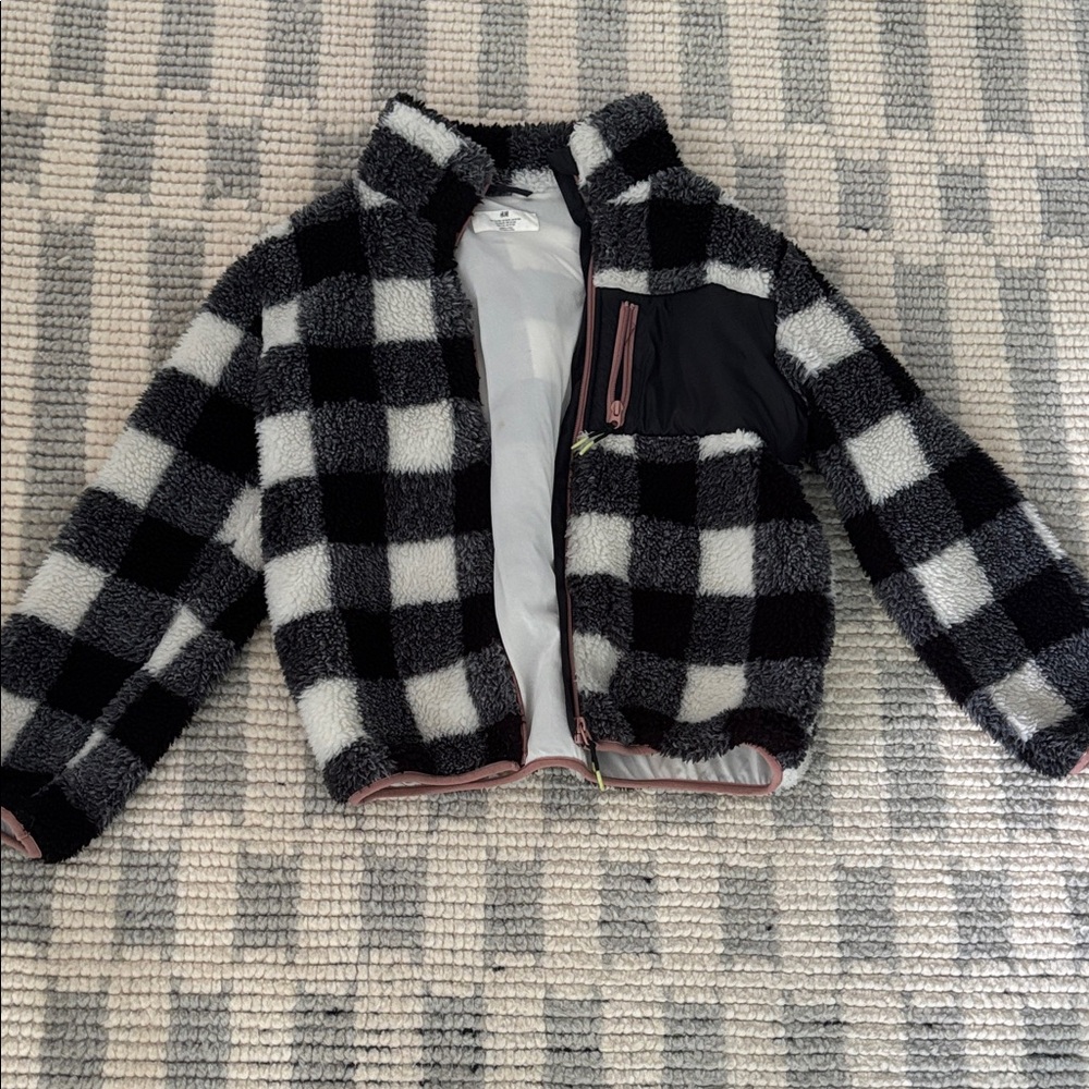 H&M Kids size 12/14 checker pattern coat